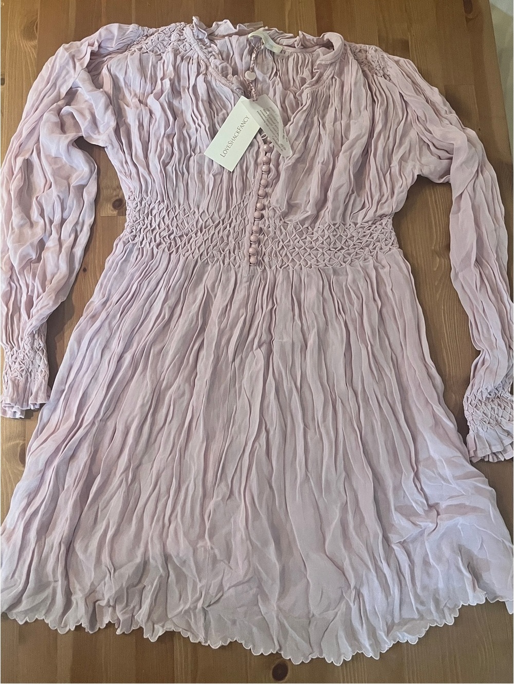 XL LoveShackFancy Dusty Belinda Pink dress